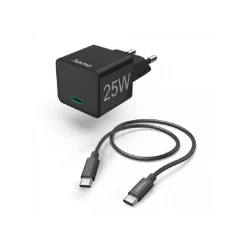 HAMA Mini Brzi Punjač Sa USB-C Kablom, PD, 25W, 1.5m Crni 201623