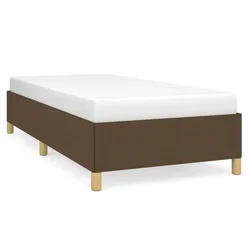 Vidaxl Posteljni okvir brez vzmetnice temno rjav 100x200 cm blago