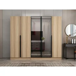 Hanah Home ormar sa reflektujućim staklom Nisa 20611, 225 cm, dore