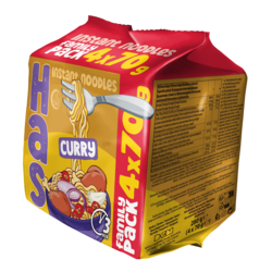 HAS NOODLE Nudle sa ukusom karija, Porodično pakovanje, 4x70g
