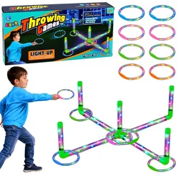 slomart Igra Lean Toys Ringo LED obroči - metanje v cilj, 3 načini luči
