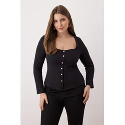 Trendyol Curve Ženska bluza Tbbaw26Af00046, Crna