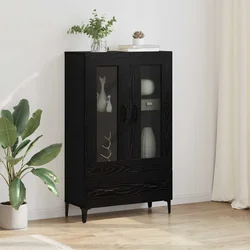 Highboard Crni hrast 70 x 31 x 115 cm Obrađeno drvo i čelik