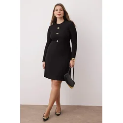 Trendyol Curve Ženska haljina Tbbaw26Ah00088, Crna