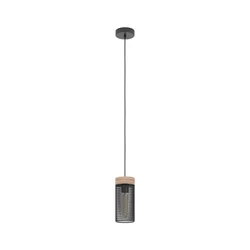 EGLO Viseća lampa KILNSDALE E27 11 cm crna/drvo 43833