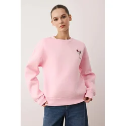 Trendyol Milla ženski duks Twoaw24Sw00196, svetlo roze-pink