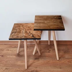 Hanah Home Set klub stočića 2Shp425, 2 komada, Boje hrasta
