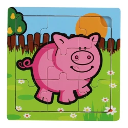 Teddies Lesena sestavljanka Moje prve živali: krava 9 kosov
