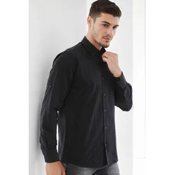 G921 DEWBERRY MENS SHIRT-BLACK