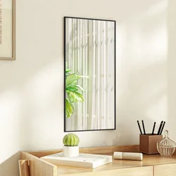 Ogledalo za vrata crno 30 x 60 cm od stakla i aluminija