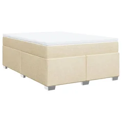 vidaXL vidaXL Box spring postelja z vzmetnico krem 140x200 cm blago, (21309360)