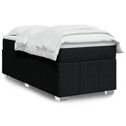 vidaXL Box spring postelja z vzmetnico črna 90x200 cm blago