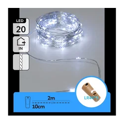 Aigostar - LED dekorativni lanac sa čepom za flašu 20xLED/3xLR44 2m hladna bela