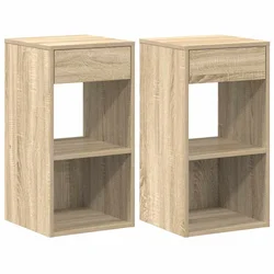 Vidaxl Nočne omarice s predalom 2 kosa sonoma hrast 35x34x66,5 cm
