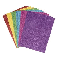 Rayher Samolepilni papir z bleščic. - Pisani, A5,130g/m2, set 12, (22005927)