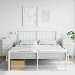 Vidaxl vidaXL Nočne omarice, komplet 2, bele, 36x39x68 cm, jeklo
