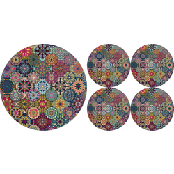 Bertoni Home Unisexs 1+4 Round Table Pads Set Valencia