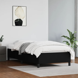 vidaXL Posteljni okvir črn 90x190 cm umetno usnje