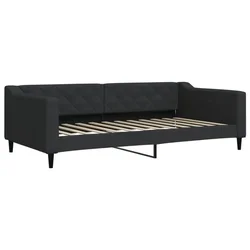 Vidaxl Raztegljiva postelja črna 100x200 cm blago
