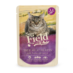Sams Field Adult Hrana za odrasle mačke, Ukus ćurećeg filea i šargarepe, 24x85g
