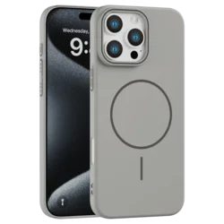 Rigid Silicone MagSafe maska za iPhone 16 Pro – siva