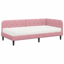 Vidaxl Kotna postelja Roza 100 x 200 cm Žamet