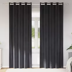 Zavjese za zamračivanje 2 pcs Tamno siva 140 x 245 cm Baršun