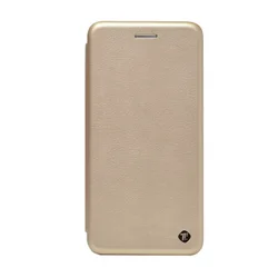 Maska na preklop Teracell Flip Premium za Huawei Y6II zlatna.