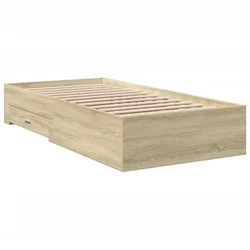 Vidaxl Posteljni okvir s predali sonoma hrast 90x200 cm inženirski les