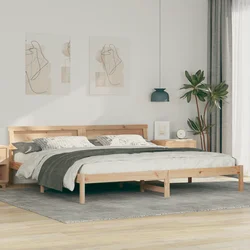 vidaXL Konstrukcija postelje Rjava 180 x 200 cm Masivno borovo les
