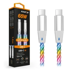 Aligator DATKP62 - USB kabl USB-C / USB-C sa LED osvetljenjem 65W PD 1,2m