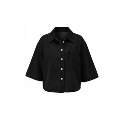 Imily Bela Bluza črn denim