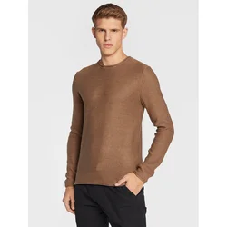 Solid Pulover 21104152 Rjava Regular Fit