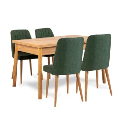 HANAH HOME Trpezarijski sto i stolice Santiago Atlantic Green