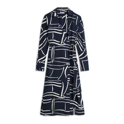 TOMMY HILFIGER Dolga srajca temno modra/off-bela
