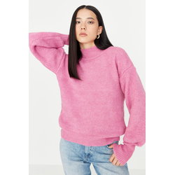 Trendyol Pink Soft Textured Basic Knitwear Sweater