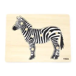 Atlas Lesena Montessori sestavljanka - zebra