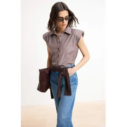 Trendyol Bluza rjava / bela
