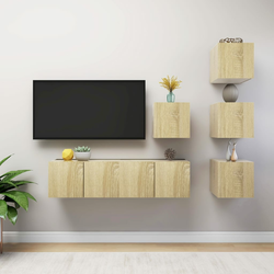 6-dijelni set TV ormarića boja hrasta sonome konstruirano drvo