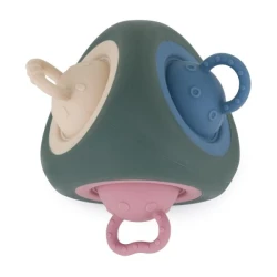 PETITE&MARS Igrača silikonska Pop Up Triangle Misty Green 10m+