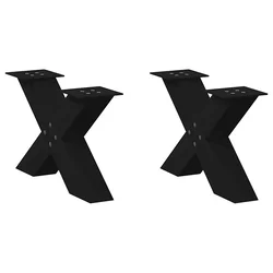 Noge za klub stolić u obliku slova X, 2 kom, crne, 50 x (30-31) cm, čelik