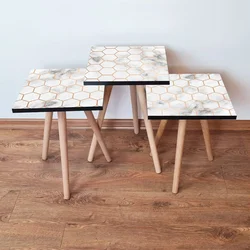 Hanah Home Set klub stočića Flex, 3 komada, Krem