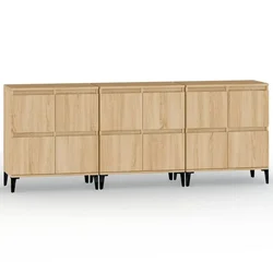 Komoda 3 kom boja hrasta sonome 60x35x70 cm konstruirano drvo