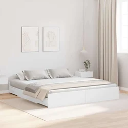 Krevet s ladicama Bijelo 180 x 200 cm Konstruirano drvo