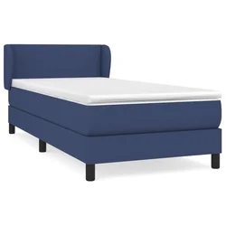 Vidaxl Box spring postelja z vzmetnico modra 100x200 cm blago