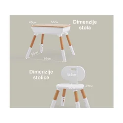 BBO SET DECIJI STO I STOLICA - NATUR