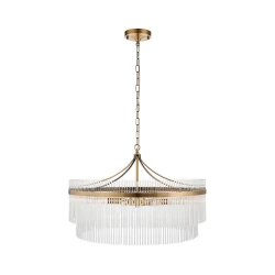Endon 112574 - Luster na lancu MARIETTA GRAND 7xE14/7W/230V mesing/prozirno