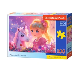 Castorland - Puzzle Princesa z enorožcem - 100 kosov