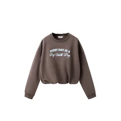 MANGO KIDS Majica WALK svetlo modra/rjava