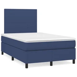 vidaXL vidaXL Box spring postelja z vzmetnico modra 120x190 cm blago, (21111571)